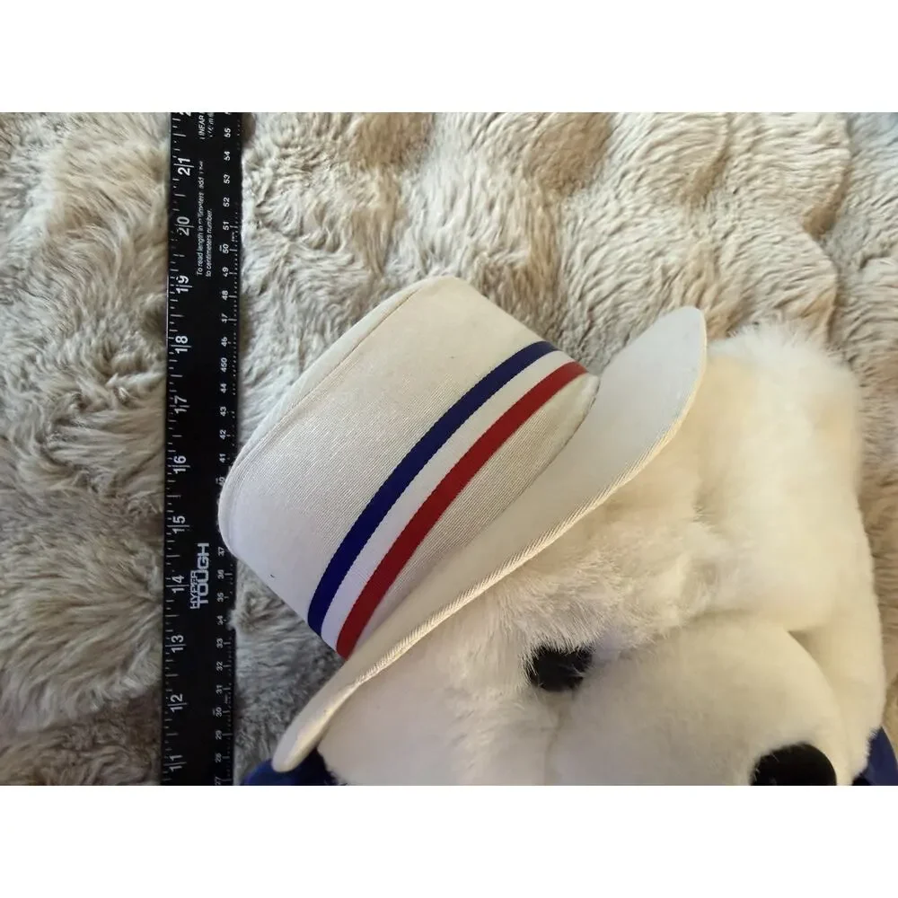 2000 Uncle Sam Patriotic Musical Teddy Bear Lights Voice Clock Plush 18” Works
